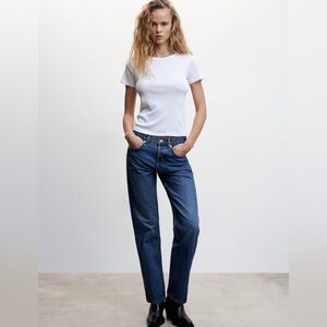 Mango[US M]-Rounded  neck cotton t-shirt